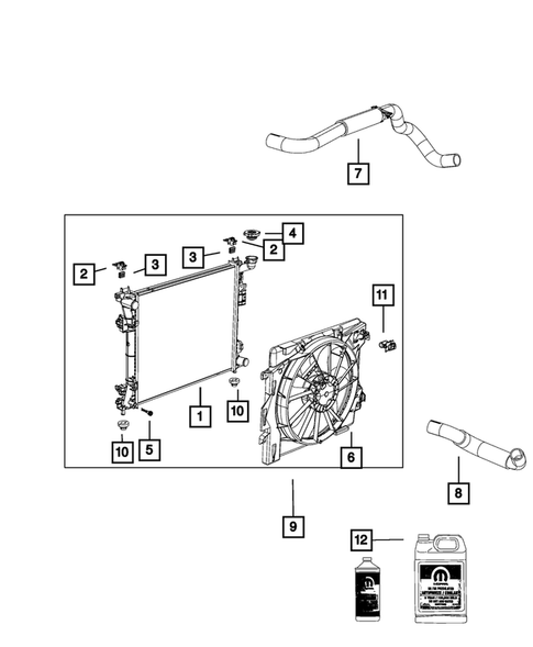 Radiator and Related Parts; Charge Air Cooler for 2016 Chrysler Town & Country #1