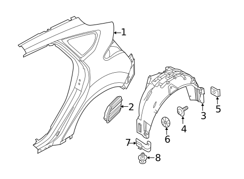 Quarter Panel & Components for 2013 Ford Focus #1