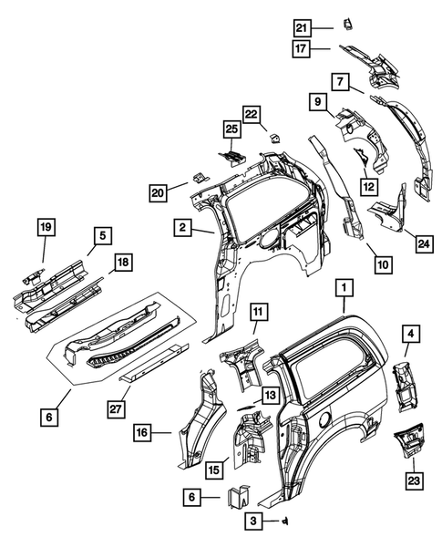 Aperture Panel and Pillar Supports for 2009 Chrysler Town & Country #0