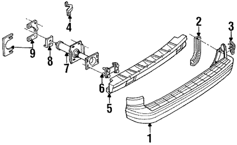 Bumper & Components - Rear for 1995 Chevrolet Caprice #1