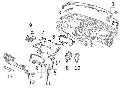 Instrument Panel Components for 2021 Acura RDX #0