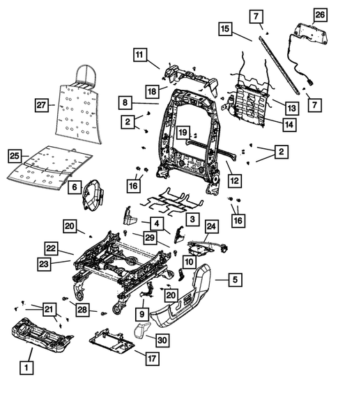 Front Seats - Adjusters, Recliners, Shields and Risers for 2015 Ram 1500 #1
