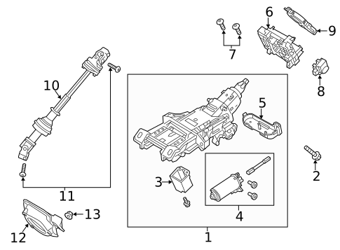 Steering Column Assembly for 2017 Ford Special Service Police Sedan #1