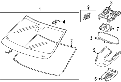 Glass - Windshield for 2025 GMC Terrain #0