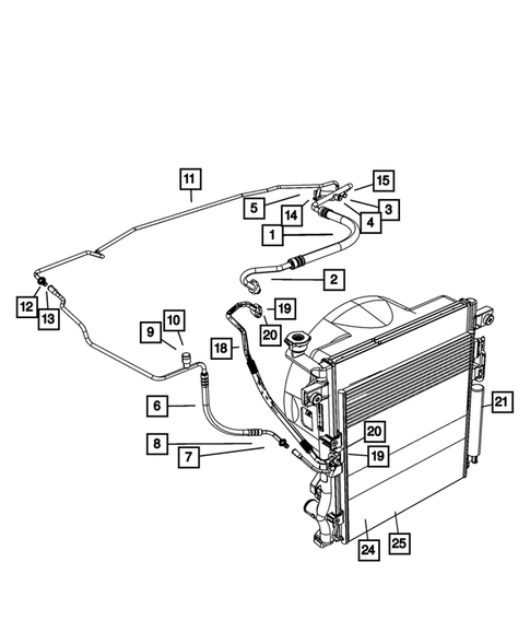 Air Conditioner and Heater Plumbing for 2011 Jeep Liberty #1