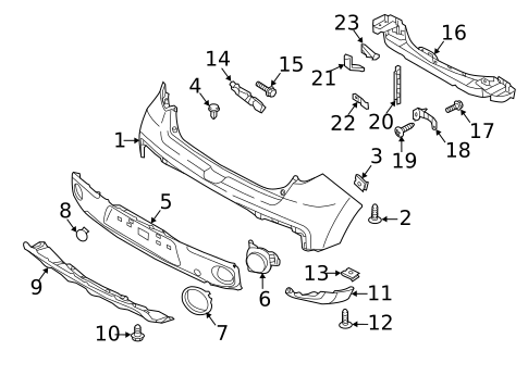 Bumper & Components - Rear for 2018 Kia Soul EV #0