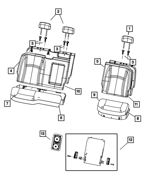 Rear Seats - Second Row for 2009 Dodge Ram 1500 #2