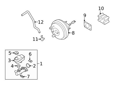 Master Cylinder - Components On Dash Panel for 2014 Nissan Armada #0