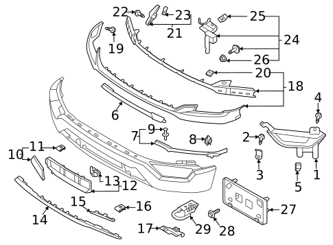 Bumper & Components - Front for 2022 Ford F-150 #0