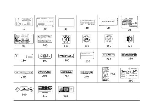 Type Plate, Guide Signs for 2000 Mercedes-Benz E430 #0
