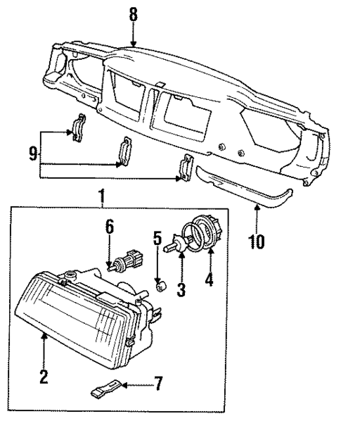 Headlamp Components for 1995 Volvo 850 #0