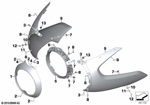 Motorcycle Trim Section, Windshield for 2019 BMW-Motorrad R nineT Racer #1