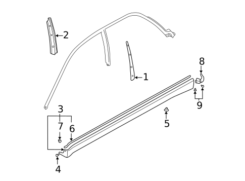 Exterior Trim - Pillars for 2004 Subaru Impreza #0