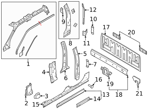 Hinge Pillar for 2017 Ford F-250 Super Duty #1