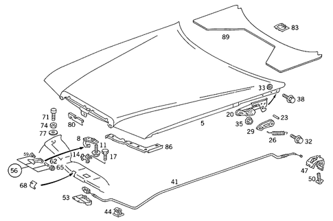 Engine Hood for 1986 Mercedes-Benz 300E #0