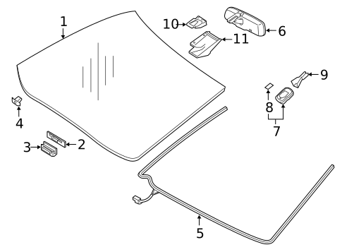 Glass - Windshield for 2020 Lexus ES300h #0