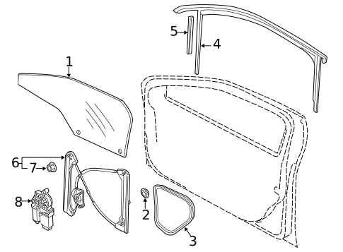 Glass - Rear Door for 2015 Volkswagen Passat #1