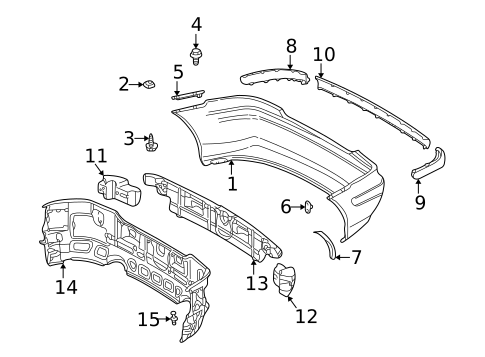 Bumper & Components - Rear for 2001 Mercedes-Benz SLK 230 #0