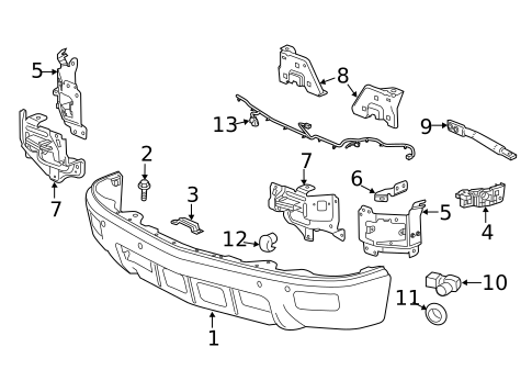 Bumper & Components - Front for 2015 Chevrolet Silverado 1500 #1