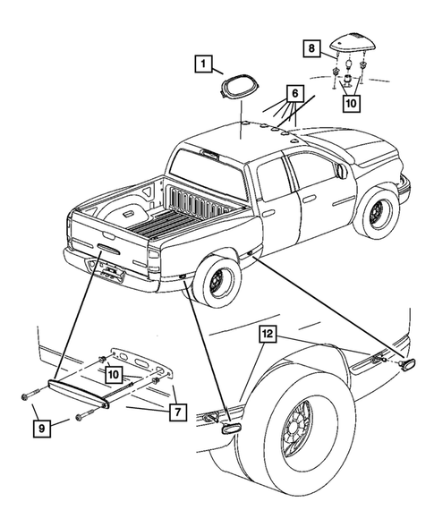 Lamps - Front, Rear and Courtesy for 2003 Dodge Ram 3500 #2