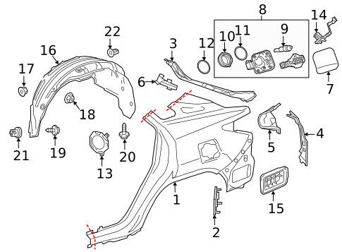 Fuel Door for 2016 Lexus RX450h #0