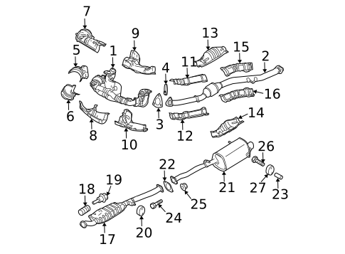 Exhaust Components for 2008 Subaru Forester #1