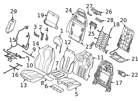 Front Seat Components for 2024 BMW X6 #6