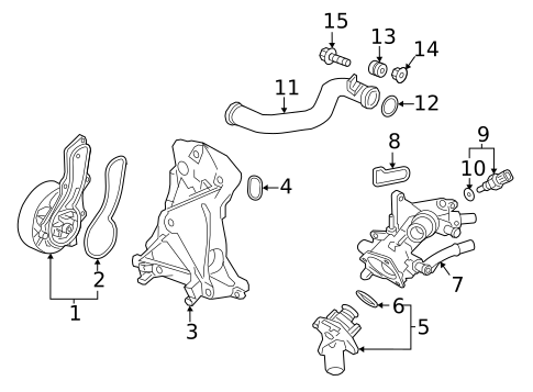 Water Pump for 2015 Honda CR-V #0