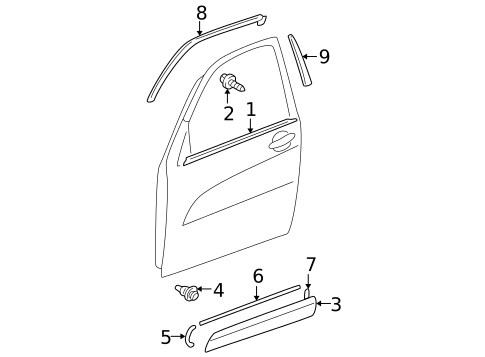 Exterior Trim - Rear Door for 2003 Toyota RAV4 #2