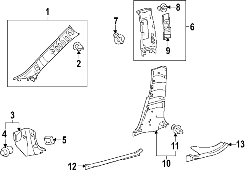 Interior Trim - Pillars for 2025 Toyota Corolla Cross #0