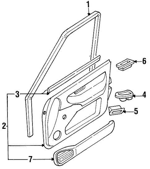 Interior Trim - Front Door for 1992 Nissan Sentra #0