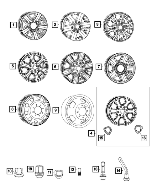 Wheels, Tires and Hardware for 2013 Ram 3500 #0