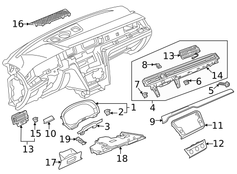 Instrument Panel Components for 2020 Volkswagen Arteon #1