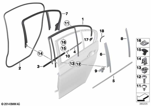 Door, Rear for 2014 BMW 328dX #0