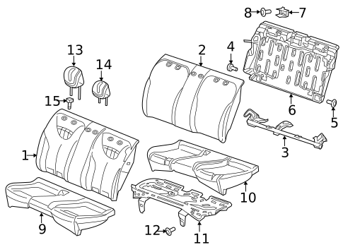 Rear Seat Components for 2013 Dodge Dart #3