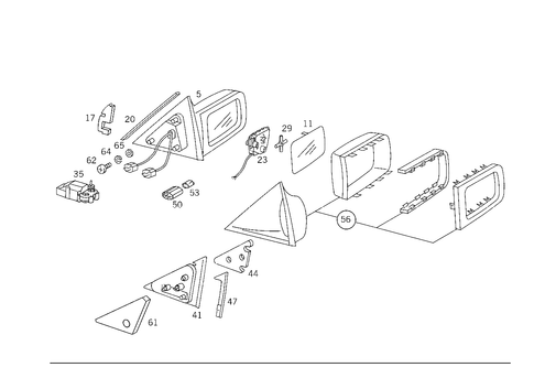 Co-Driver Outside Rearview Mirror for 1993 Mercedes-Benz 500SEL #1