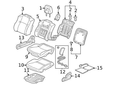 Front Seat Components for 2007 Honda Pilot #1
