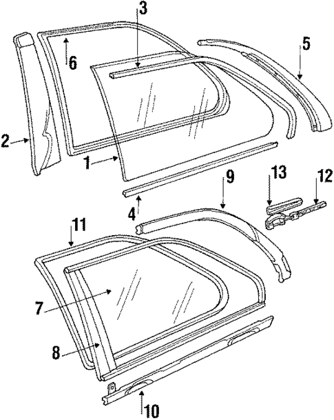Glass & Hardware for 1990 BMW M3 #0