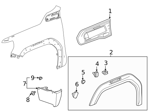 Exterior Trim - Fender for 2025 GMC Sierra 2500 HD #1
