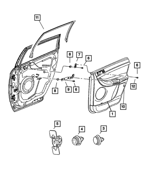 Door Trim Panels-Front and Rear for 2008 Chrysler Pacifica #1