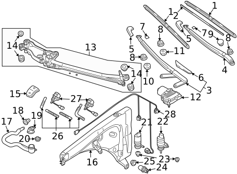 Headlamp Washers/Wipers for 2007 Volkswagen Touareg #1