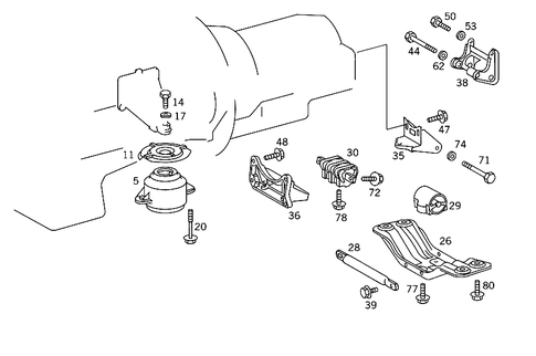 Engine Suspension for 1984 Mercedes-Benz 300SD #1