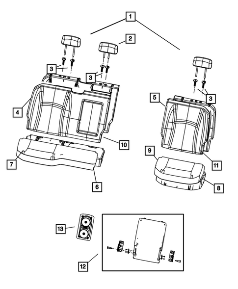 Rear Seats - Second Row for 2011 Ram 1500 #9