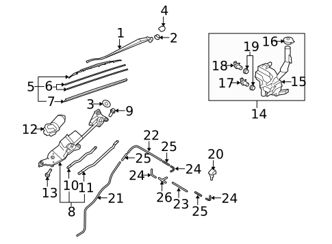 Wiper & Washer Components for 2011 Mazda CX-7 #0