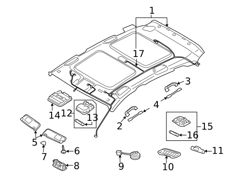 Interior Trim - Roof for 2012 Hyundai Tucson #1