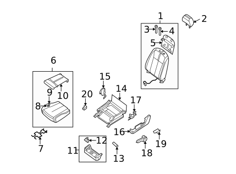 Front Seat Components for 2010 Nissan Altima #6