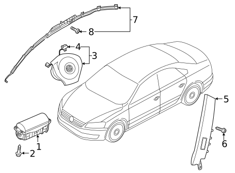 Air Bag Components for 2022 Volkswagen Passat #0