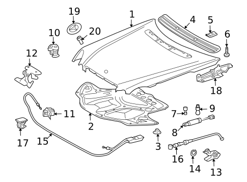 Hood & Components for 2006 Mercedes-Benz CLS500 #0