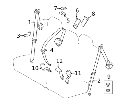 Seat Belt for 2019 Toyota Highlander #2