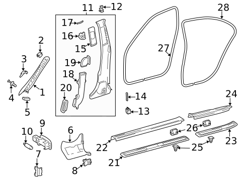 Interior Trim - Pillars for 2006 Mercedes-Benz E 350 #0